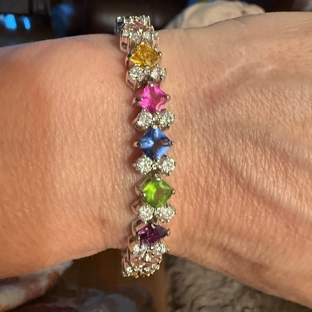 Nolan Miller glamour collection, multicolor, gemstone, tennis bracelet